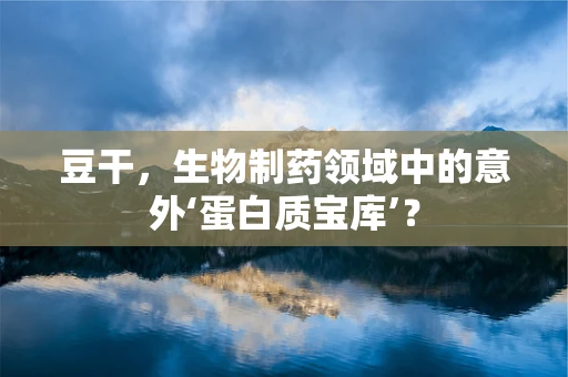 豆干，生物制药领域中的意外‘蛋白质宝库’？